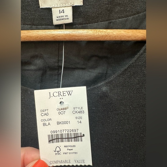 NWT! J.Crew Linen-blend button-front vest. Size 14 CK483 - Picture 6 of 7